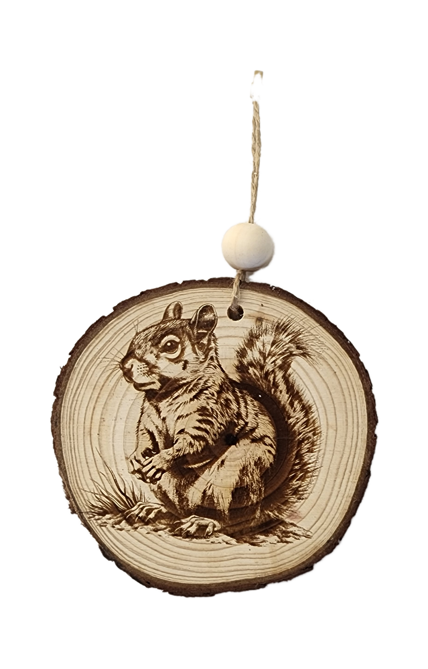 Squirrel Image on Wood Cookie
