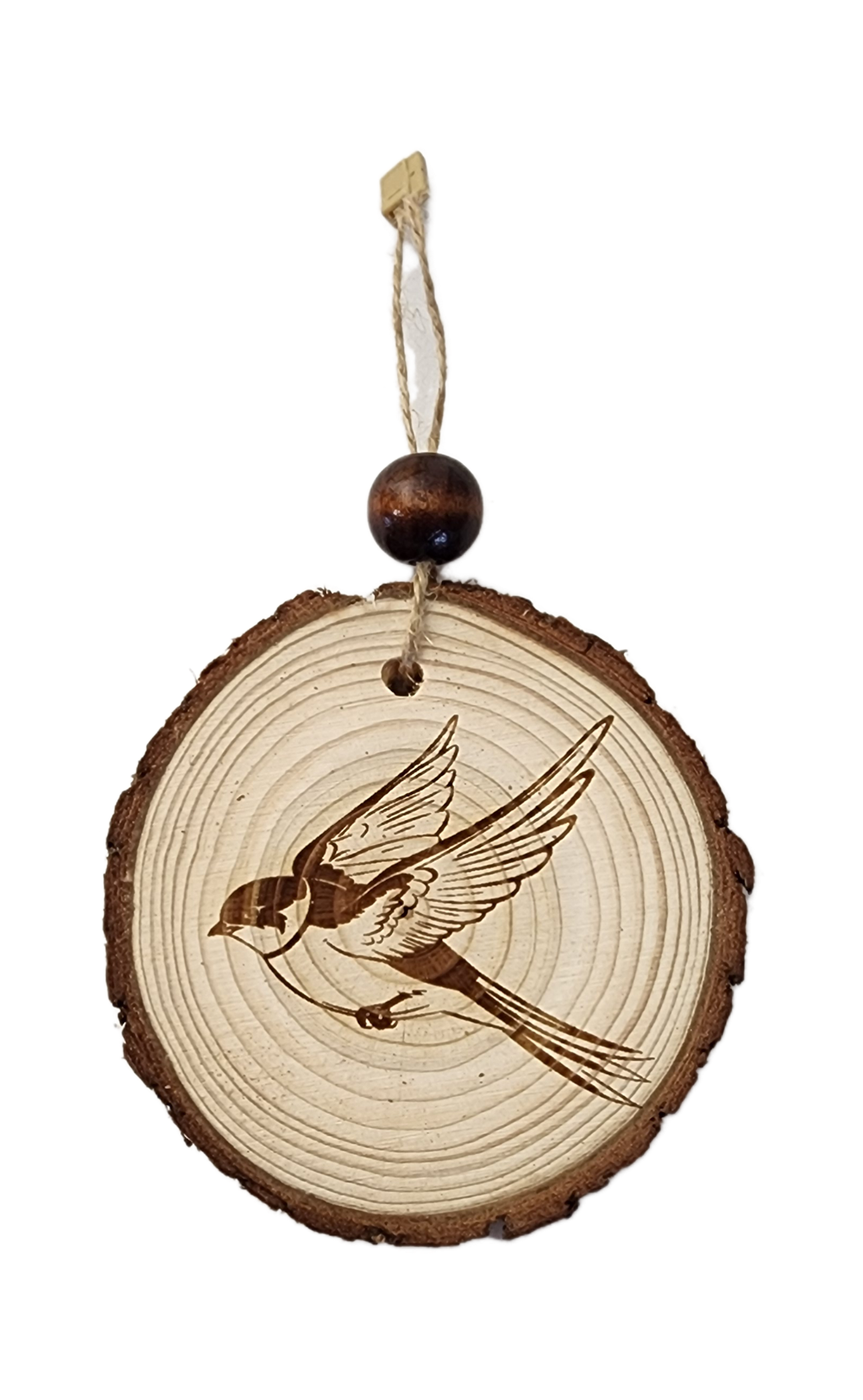 Swallow Image on Wood Cookie
