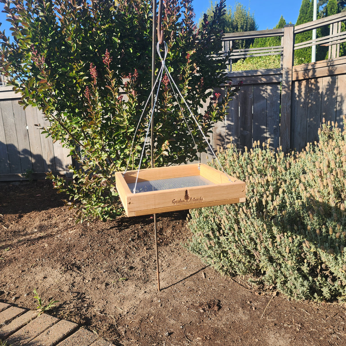 Hanging Cedar Bird Tray Feeder