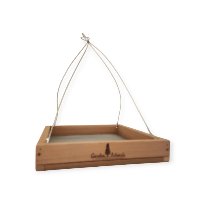 Hanging Cedar Bird Tray Feeder