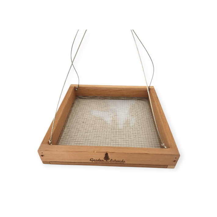 Hanging Cedar Bird Tray Feeder